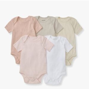 Nursery Essentials 5-Pack Short-Sleeve Baby One-Pieces - Neutral Pastels